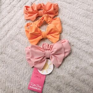 New! Ruffle Butts Swim Bow Headband - Set of Three 50SPF